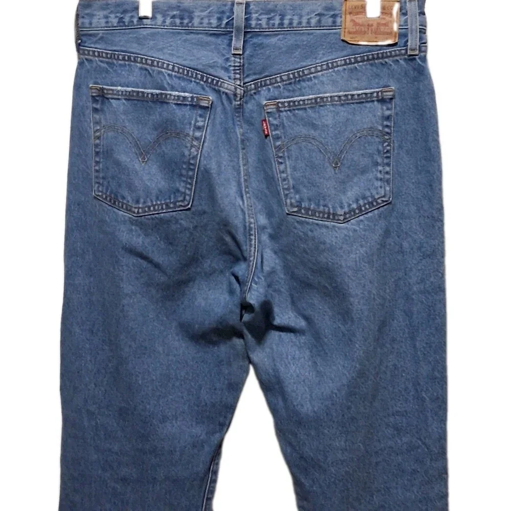 Levis 501 Jeans Mens 32x32 Button Fly Dark 90s Straight Relaxed Cowboy Rancher